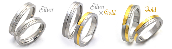 ステンレス製 ツートーンデザインリング