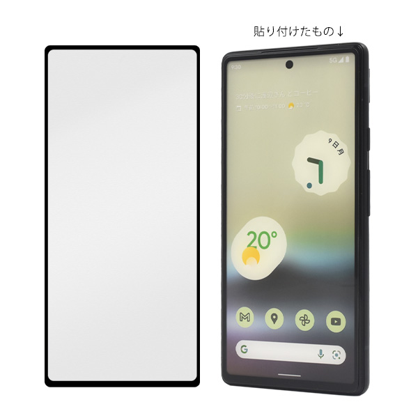 フィルム 黒縁 液晶保護ガラスフィルム Google Pixel 6a用