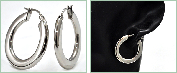 ステンレス薄型フープピアス