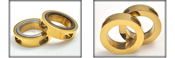 ツートンリング型ステンレスネックレス