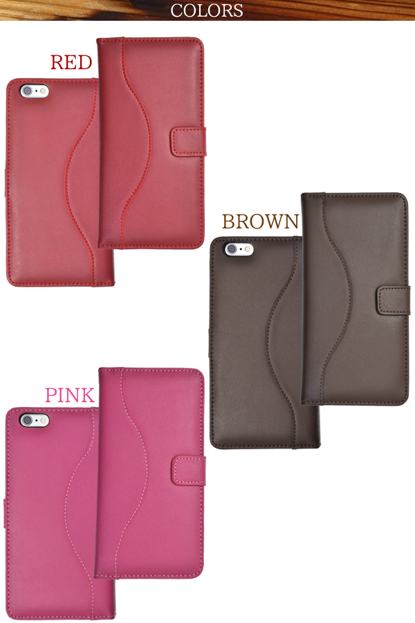 iPhone6Plus/iPhone6S Plus用　本革　ウェーブレザーケースポーチ