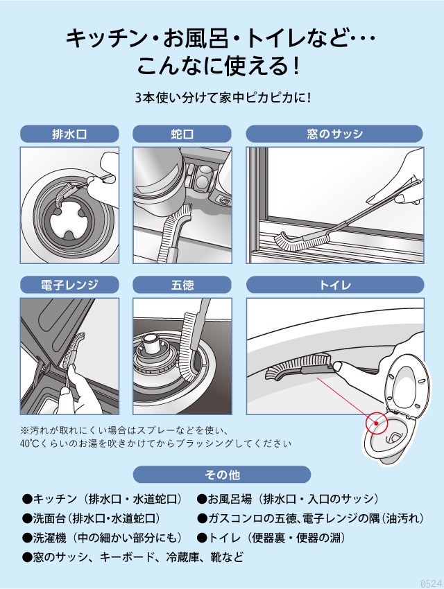 キッチン・お風呂・トイレなど、水周りで活躍