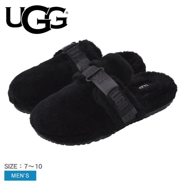 開店記念セール アグ サンダル メンズ フラッフ イット ブラック 黒 Ugg シープスキン ふわふわ もこもこ ブランド ファー 靴 シューズ 羊毛 あ 激安特価品 Artistideldivertimento It