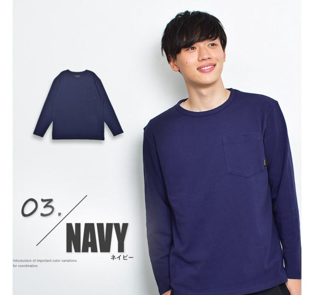 LARTIGENT 長袖Tシャツ ネイビー/ホワイト インクルーシブ 長袖Tシャツ メンズ OE ワンポイントロング