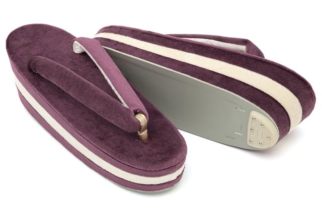 ベロア 3枚芯 草履バッグ セット ニュアンスカラー 紫 パープル w60-2 ベロア 3枚芯 草履バッグ セット ニュアンスカラー 紫 パープル w60-2
