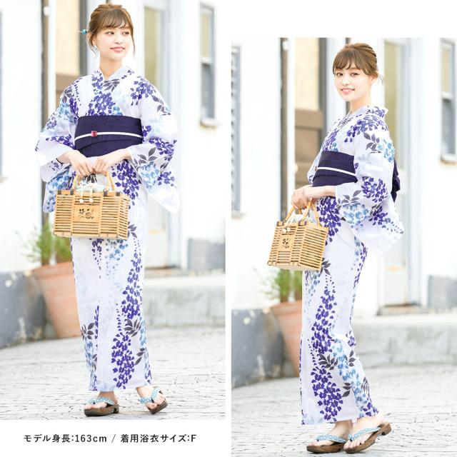 正規品新品 浴衣セット 紺 藤 花 綿麻 夏 花火大会 ボヌールセゾンの通販はau PAY マーケット - SOUBIEN|商品ロットナンバ レディース 浴衣セット 作り帯 大人 2点セット(浴衣/帯) 白 ホワイト 青紫 薄藍 2022定番人気