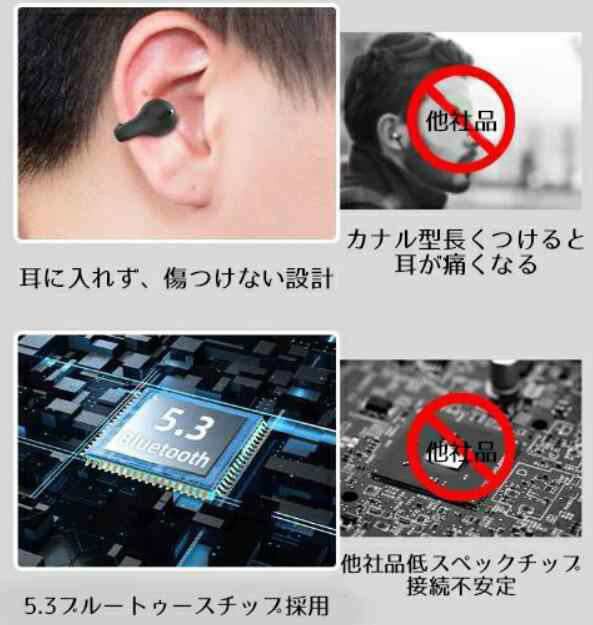 骨伝導イヤホン Bluetooth5.3 高音質 生活防水 ワイヤレスイヤホン