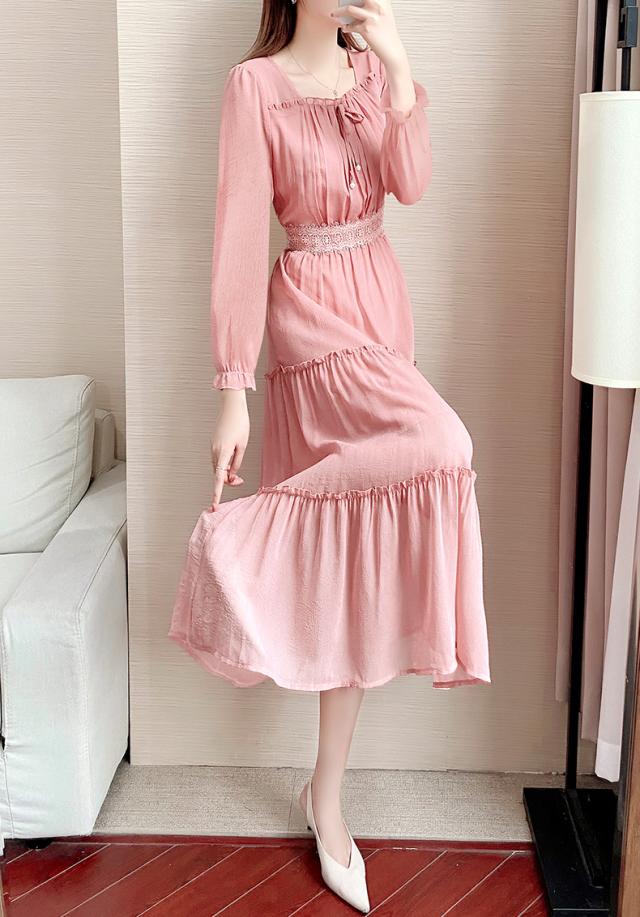 新作 レディース ワンピース ピンク ロング丈 ロングワンピース 着痩せ 長袖 半袖 ピンク 春 秋の通販はau Pay マーケット Kiseki