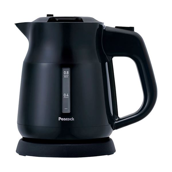 ピーコック 電気ケトル0.8L ブラック 15×21.4×20.7cm C6119570 黒