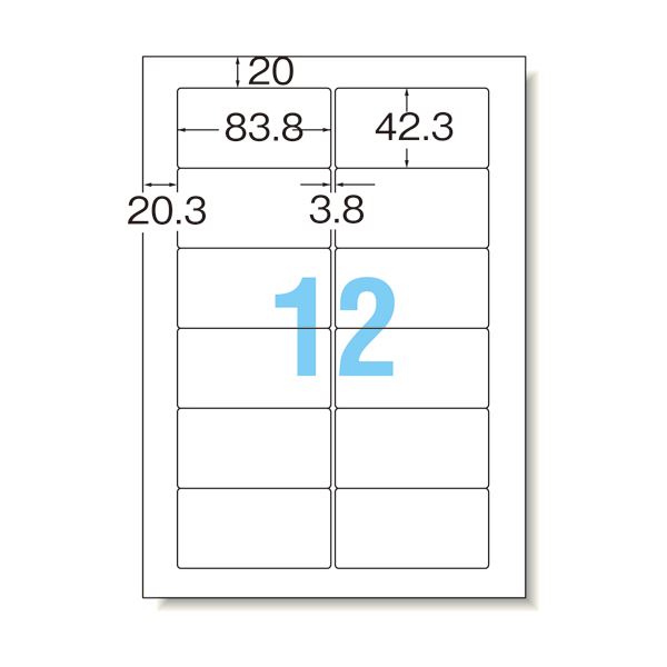 (まとめ）TANOSEE 各種プリンタ対応ラベルスタンダードタイプ A4 富士通12面 83.8×42.3mm 四辺余白付1セット(500シート:100シート×5冊)【×3セット】 送料無料