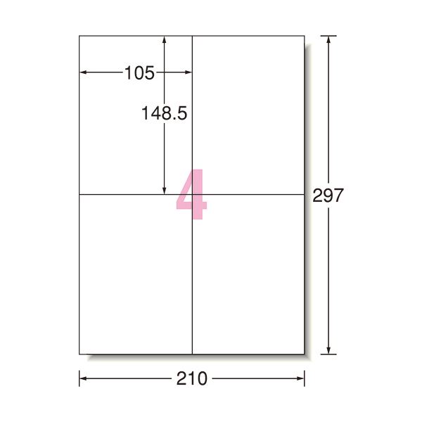 (まとめ) エーワンラベルシール[プリンタ兼用]下地がかくせて透かしても読めない修正タイプ マット紙・ホワイト A4 4面 105×148.5mm31661 1冊(12シート) 【×10セット】 白