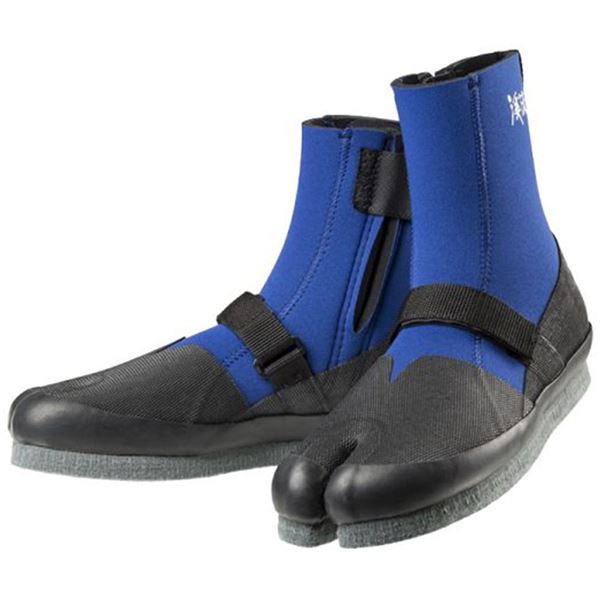 足袋型 登山靴/スポーツシューズ 【ブルー Mサイズ 25.0cm】 フェルトソール ファスナーテープ 『渓流 ケイリュウ タビ』 青