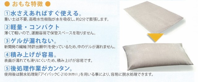 日本製 水災害対策 水で膨らむ防災土のう スーパーすいとくん 20枚入り 吸水性で簡単 土要らずの 土嚢袋 保管場所に困らない 省スペース