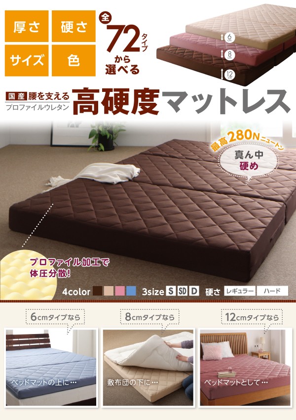 100%新品定番 マットレス 寝具厚みサイズ :厚さ8cm)の通販はau PAY マーケット - 株式会社夢の小屋|商品 国産 日本製 厚みと硬さが選べる腰を支える硬質プロファイルウレタンマットレス( 寝具幅 :ダブル)( 定番
