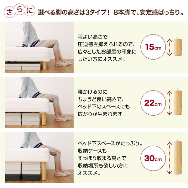 にもすっき セミダブルベッド 品(敷きパッド+ボックスシーツ2枚) 新・ショート丈 脚付きマットレスベッド(の通販はau PAY マーケット - 株式会社夢の小屋|商品 茶 ショート丈 短い ベッド 専用別売 単品 スペースの