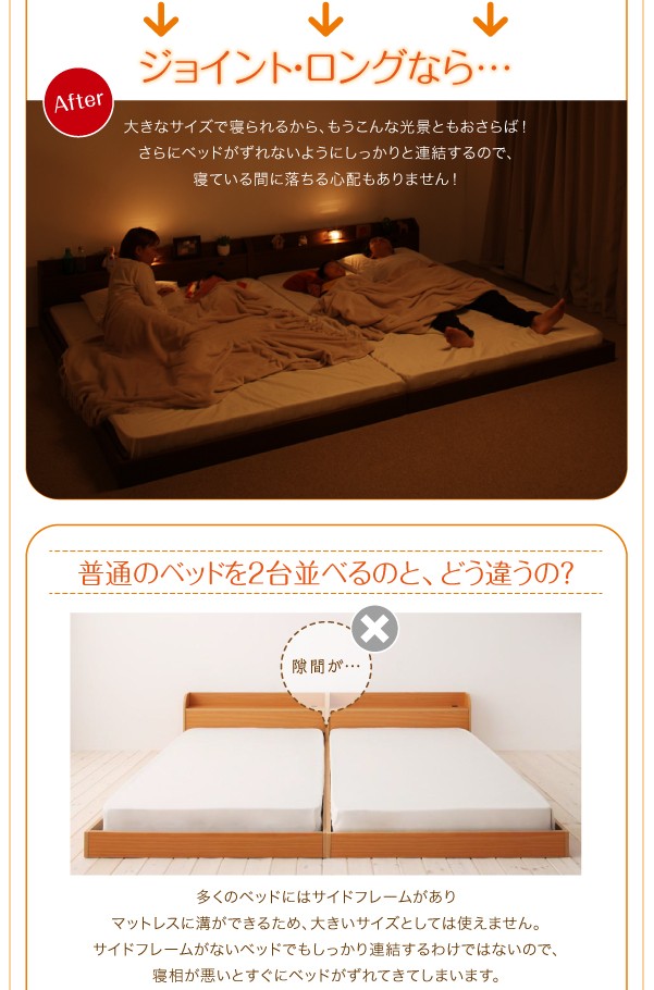 HOT最新作 連結ベッド 長い 長尺 連結ベッド( 幅 :ワイの通販はau PAY マーケット - 株式会社夢の小屋|商品 国産 日本製 ポケットコイルマットレス付き セット 棚・ライト 照明 ・コンセント付ロング丈 格安在庫
