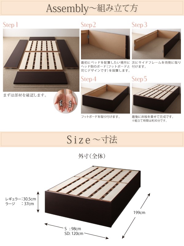 正規店在庫 セミダブルベッド 白 ホワイト 薄型プレミアムポケットコイルマットレス付き すのこベッド 収納付き(幅:セミダブル)(奥行:レギュラー)(深の通販はau PAY マーケット - 株式会社夢の小屋|商品 爆買い