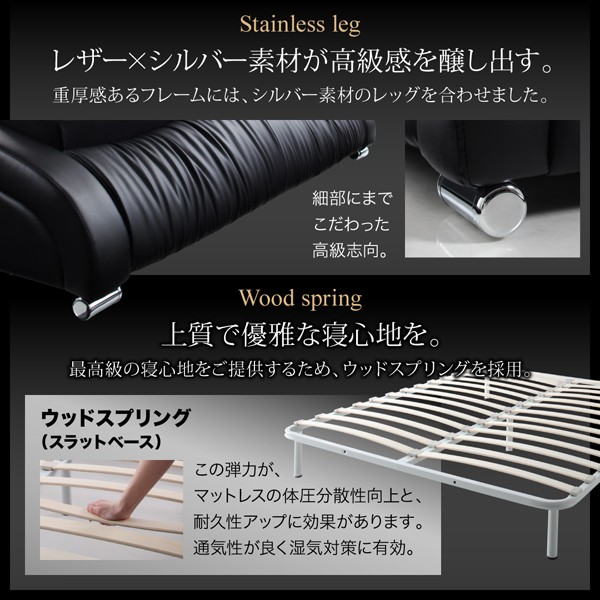豊富な限定SALE ダブルベッド 白 デザインベッド スタンダードポケットコイルマットレス付き セット モダンデザイン・高級レザー・デザイナーズベッド( の通販はau PAY マーケット - 株式会社夢の小屋|商 得価最安値