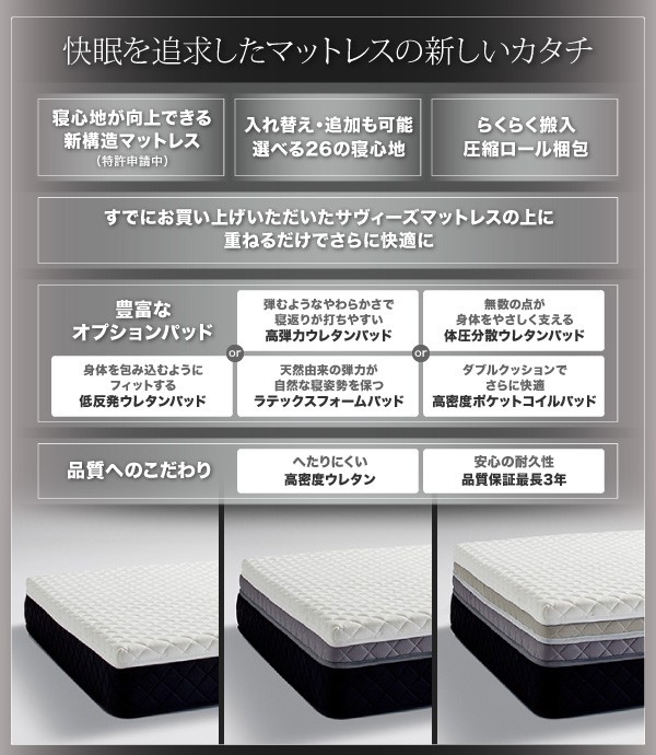 新品お買い得 マットレス : ダブル )( 専用オプション の通販はau PAY マーケット - 株式会社夢の小屋|商品ロ 寝心地が進化する ボディーコンフォート スタックマットレス オプション( 寝具幅 :ダブル)( 幅 在庫通販