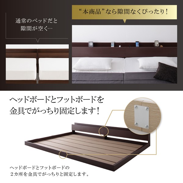 セール即納 ワイドキングサイズベッド 白 黒 オークホワイト/ブラック スタンダードボンネルコイルマットレス付き フロアベッド 連結 分割 ローベッの通販はau PAY マーケット - 株式会社夢の小屋|商品 新作爆買い