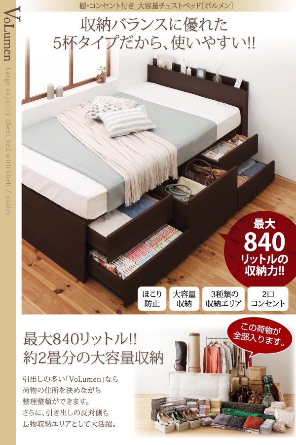 お得セール シングルベッド コンセント付き(幅:シングル)(奥行:レギの ...