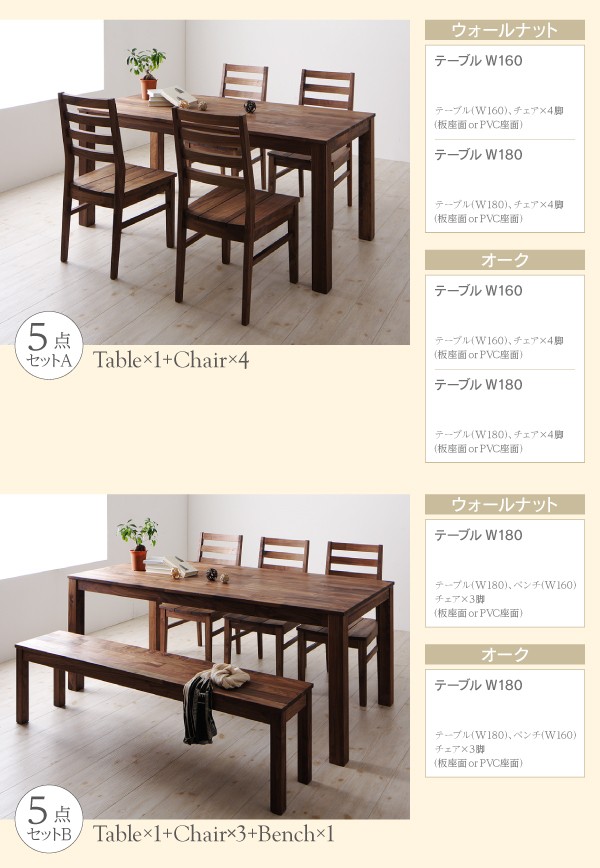 数量限定得価 ダイニングセット 4脚+ベンチ1脚) 総無垢材ワイドダイニング( 机幅 :W1の通販はau PAY マーケット - 株式会社夢の小屋|商品ロッ 6点 ダイニングテーブルセット (テーブル 机 +チェア (イス 椅子) 最新品定番