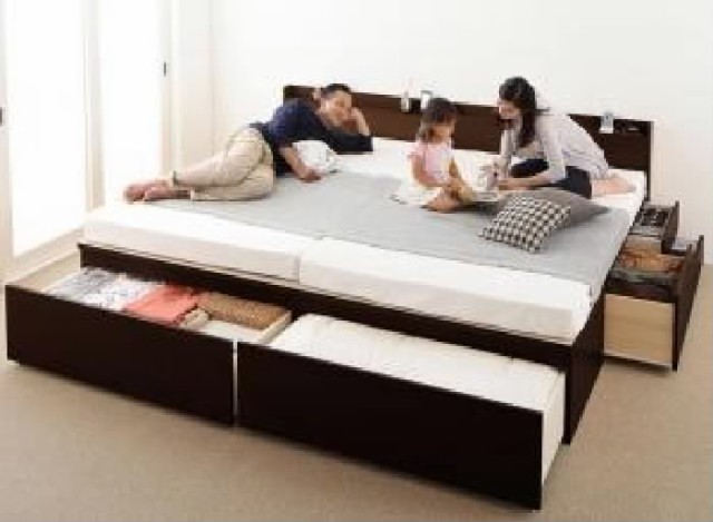 お買い得安い 連結ベッド ファミリーチェスト タンス キャビネット ベッドの通販はau PAY マーケット - 株式会社夢の小屋|商 薄型プレミアムポケットコイルマットレス付き セット 大容量 大型 整理 収納 正規店新作