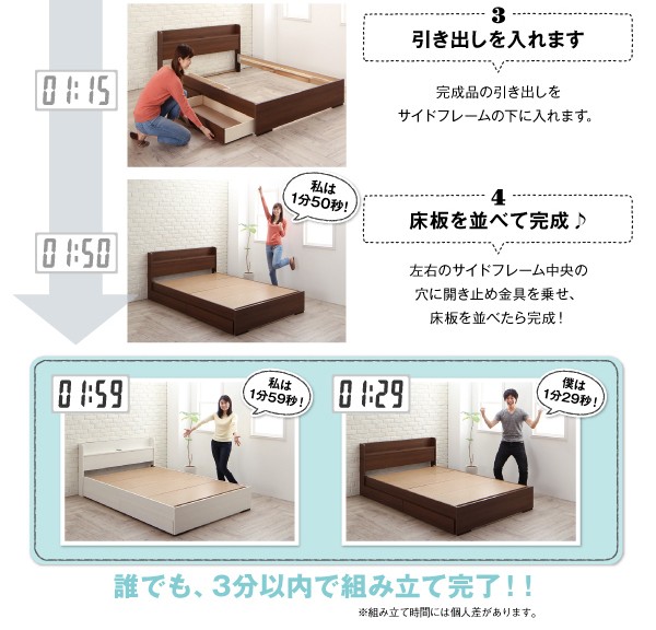 豊富なHOT ダブルベッド 茶 整理 収納付き ベッド ラテックス入り国産 日本製 ポケットコイルマットレス付き セット 工具いらずの組み立て・分解簡の通販はau PAY マーケット - 株式会社夢の小屋|商品 通販国産