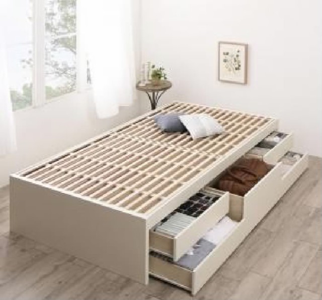 セミシングルベッド 白 大容量収納ベッド用ベッドフレームのみ単品