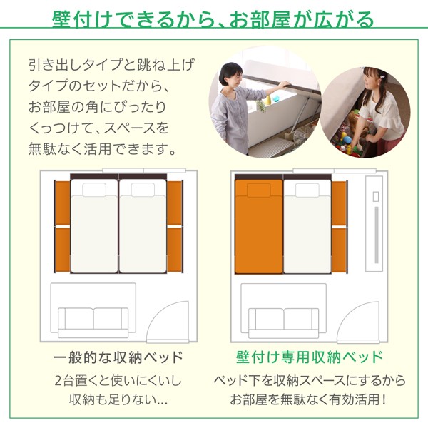 最新作豊富な 連結ベッド ゼルトスプリングマットレス付き セット コンパクトに壁付けできる国産 日本製 ファミリー整理 収納 連結ベッド( 幅 :ワイドKの通販はau PAY マーケット - 株式会社夢の小屋|商品 好評得価