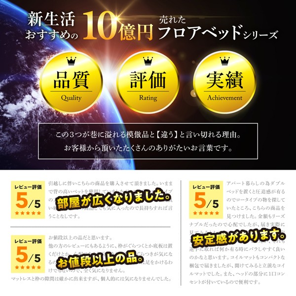 得価人気SALE ダブルベッド 黒 ブラック/ブラック スタンダードボンネルコイルマットレス付き フロアベッド コンセント付き ローベッド ロータイプ フの通販はau PAY マーケット - 株式会社夢の小屋|商品 人気本物保証