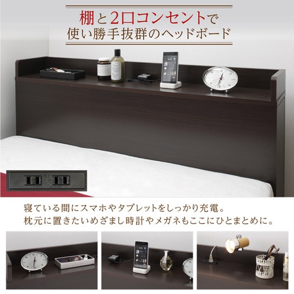 HOT特価 シングルベッド 棚付き(宮付き)(幅:シングル)(奥行:レギュラー)(深さの通販はau PAY マーケット - 株式会社夢の小屋|商品 白 ホワイト 薄型プレミアムポケットコイルマットレス付き 収納付き 総合評価