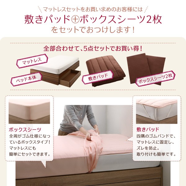 シングルベッド 白 整理 収納付き ベッド 薄型抗菌 清潔 国産 日本製