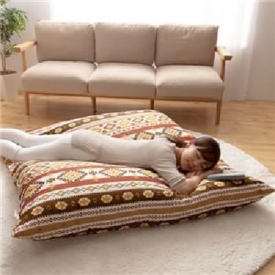 全国無料限定SALE ビッグ クッション 130×130cm 正方形 側地:綿100% 日本製 国産 〔リビング ダイニング〕 茶 送料無料の通販はau PAY マーケット - 株式会社夢の小屋|商品ロットナンバー:455080523 大特価国産