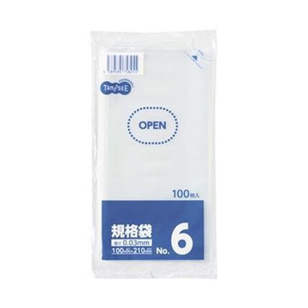 まとめ）TANOSEE 規格袋 6号0.03×100×210mm 1パック（100枚） 驚異の