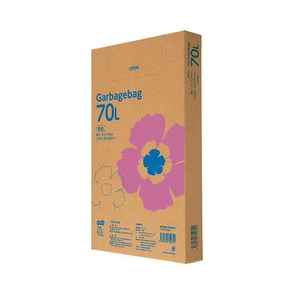 まとめ）TANOSEE ゴミ袋エコノミー乳白半透明 70L BOXタイプ 1箱（110