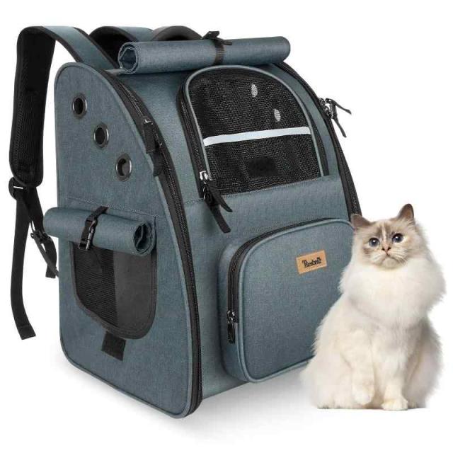 他サイト： Tresbro 犬 リュック ペット リュック 猫 リュック ロック式ダブルファスナー カーテン付きの ペットキャリー リュックの商品画像