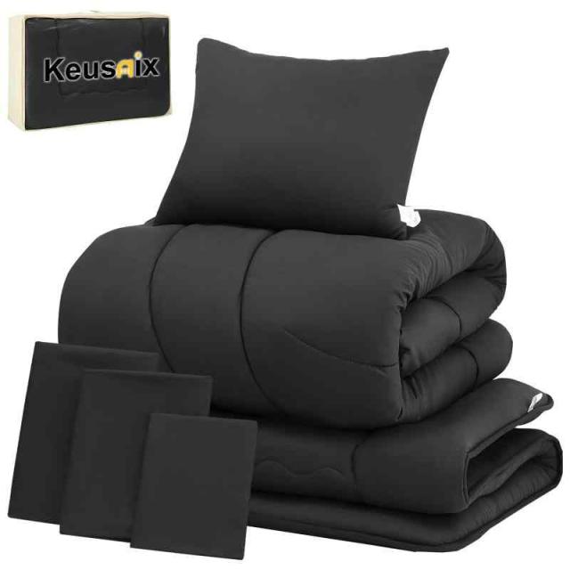 他サイト： Keusnix 布団セット (ブラック(01), シングル【7点セット】)の商品画像