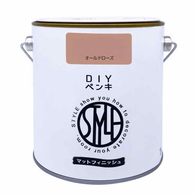 他サイト： ニッペ ペンキ 塗料 STYLE DIYペンキ(缶タイプ) 1kg カラー:オールドローズ 低臭 インテリア 水性塗料 日本製 の商品画像