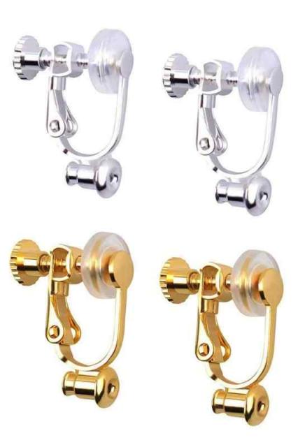 他サイト： wumio イヤリングコンバーター 2色セット(4個) シルバー ゴールド ネジ式 ピアスをイヤリングに変えるパーツ ノンホールの商品画像