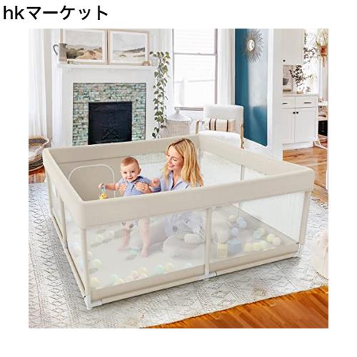 他サイト： Fodossベビーサークル 小さめ 赤ちゃん ベビーフェンス 120x120x65cm ベビー プレイヤード サークル 扉付き の商品画像