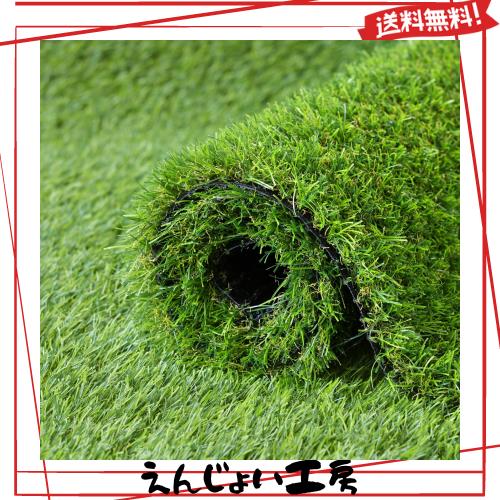 他サイト： 人工芝 ロール 1mx10m リアル感 芝丈30mm 高耐久 透水タイプ 防草シート 24本ピン付き フレッシュグリーン (1×の商品画像