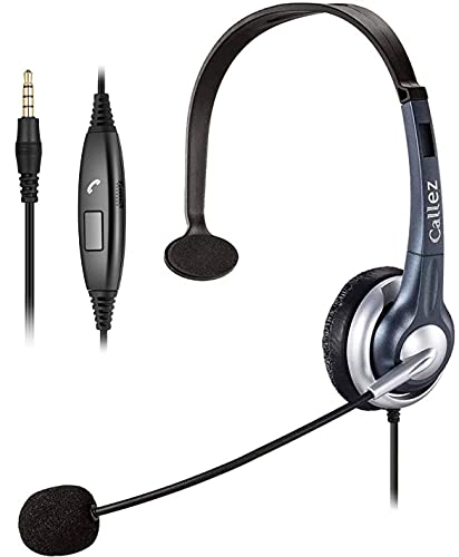 他サイト： Callez 3.5mm携帯電話用ヘッドセット ノイズキャンセリングマイク付きPC用ヘッドホン iPhone、PC、スマートフォの商品画像