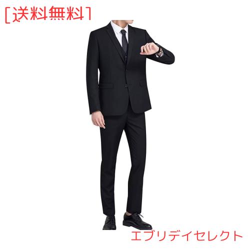 他サイト： [Fuyumoe] スーツ メンズ 上下セット 2点セット セットアップ 2つボタン 就職スーツ ビジネススーツ フォーマル 喪の商品画像