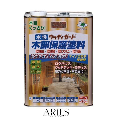 他サイト： ニッペ ペンキ 塗料 水性ウッディガード 3.2L ウォルナット 水性 屋外 ステイン 日本製 4976124532962の商品画像