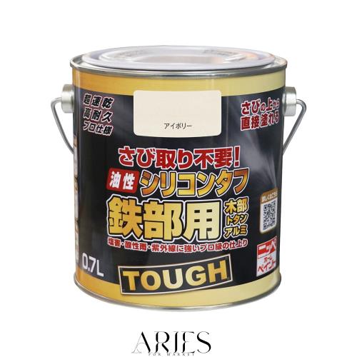 他サイト： ニッペ ペンキ 塗料 油性シリコンタフ 0.7L アイボリー 油性 つやあり 屋内外 日本製 4976124218026の商品画像
