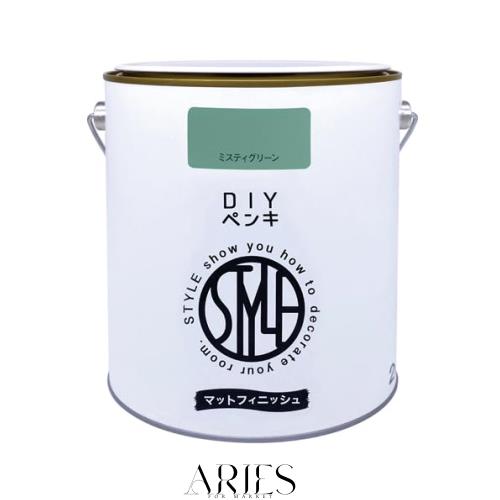 他サイト： ニッペ(Nippe) ペンキ 塗料 STYLE DIYペンキ(缶タイプ) 2kg カラー: ミスティグリーン 低臭 インテリア の商品画像