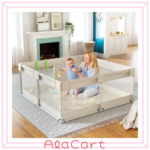他サイト： Fodossベビーサークル 小さめ 赤ちゃん ベビーフェンス 120x120x65cm ベビー プレイヤード サークル 扉付き の商品画像