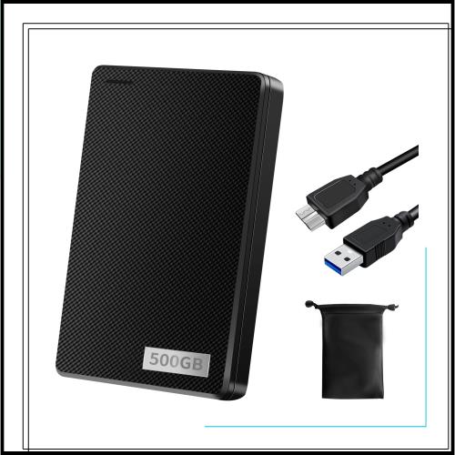 他サイト： 外付けハードディスク 外付けHDD 500GB テレビ録画 超高速データ転送 超薄型 2.5インチ USB3.0に対応 /PC/の商品画像