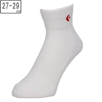 他サイト： CONVERSE コンバース 【ユニセックス】ニュー アンクルソックス【ホワイト×レッド】【27-29cm】CB16006-11の商品画像